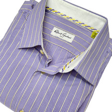 Robert Graham Lavender Gingham Long Sleeve Button Up Dress Shirt Size 17 / 43