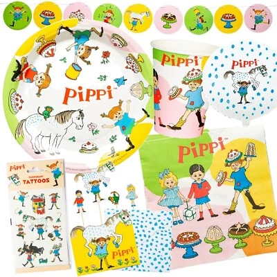 HISAB/JOKER AB PIPPI CALZA LUNGA - Set piatti decorazione compleanno bambini compleanno bambini festa
