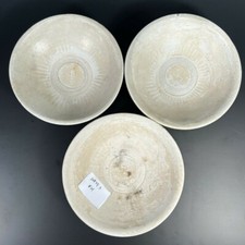 3 China Chinese Celadon Glaze Pottery Ribbed Bowls Song Dynasty ca. 10 -13th c