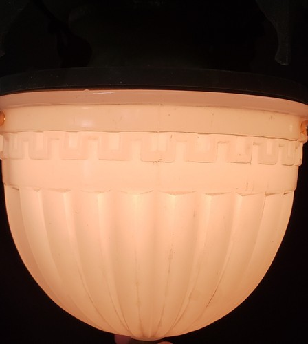 Restored Gothic Flush Mount Ceiling Light w/ Ornate Bronze Trim GS00475 - Picture 12 of 14