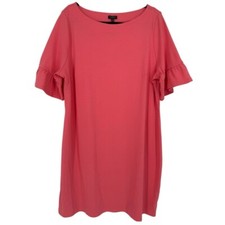 NWT Talbots Ruffle Sleeve Shift Dress Salmon Pink Size 2XP