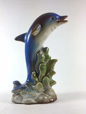 French Blue Dolphin Seascape Figurine