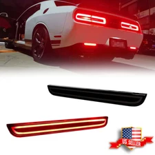 Pair LED Rear Bumper Lamp Reflector Brake Light Tail For 15-23 Dodge Challenger