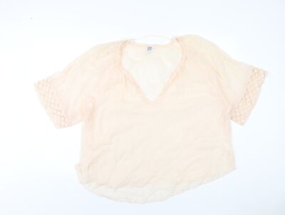 Saint Tropez Clothing Damen T-Shirt Rosa Baumwolle Basic Größe M V-Ausschnitt