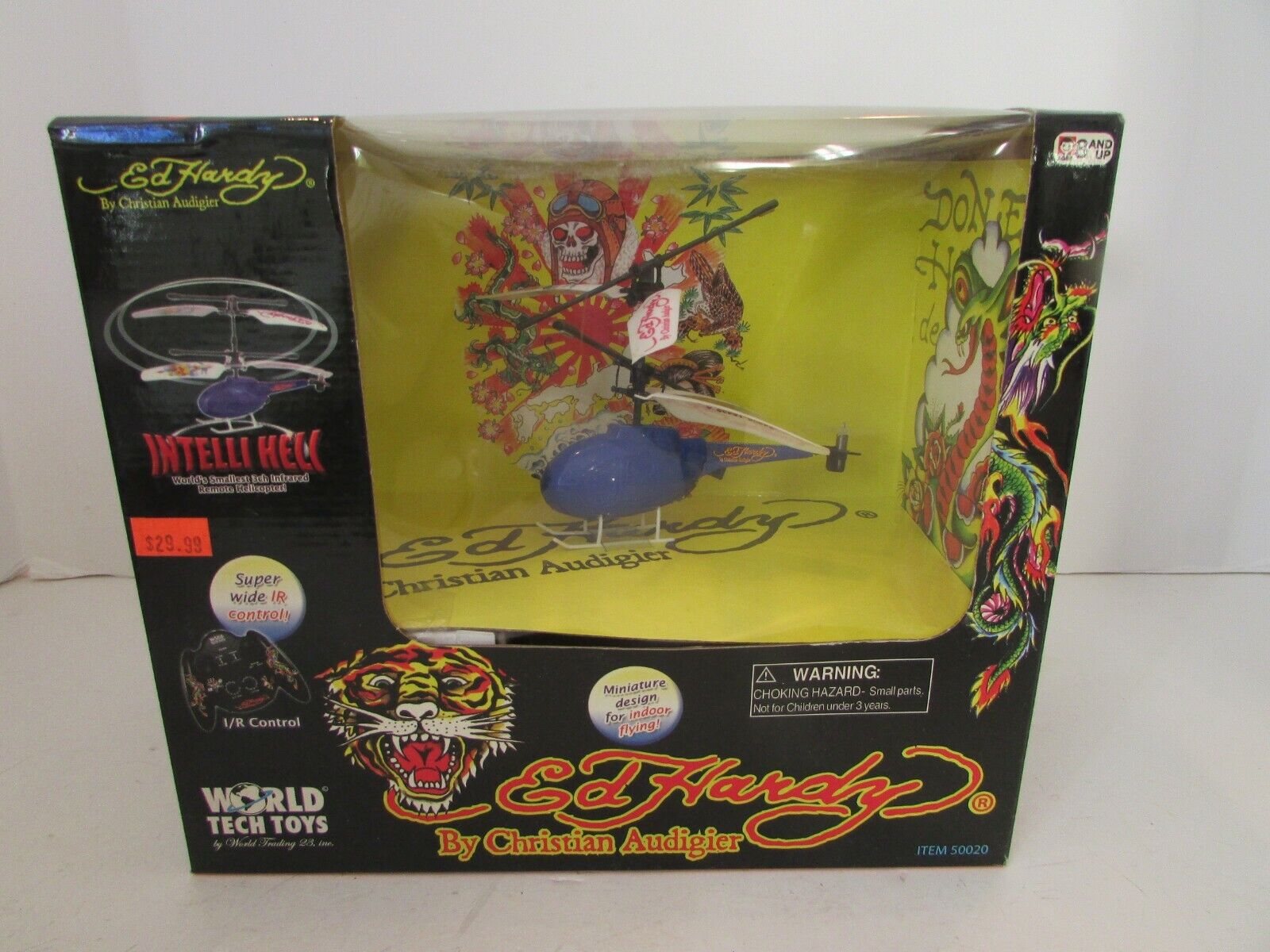 WORLD TECH TOYS ED HARDY INDOOR FLYING HELICOPTER BATTERY OPER NEW IN BOX
