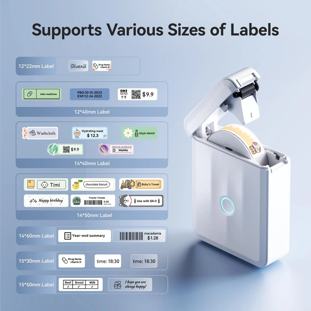 Bluetooth Label Maker Machine D110 with Tape for Home Office Organization