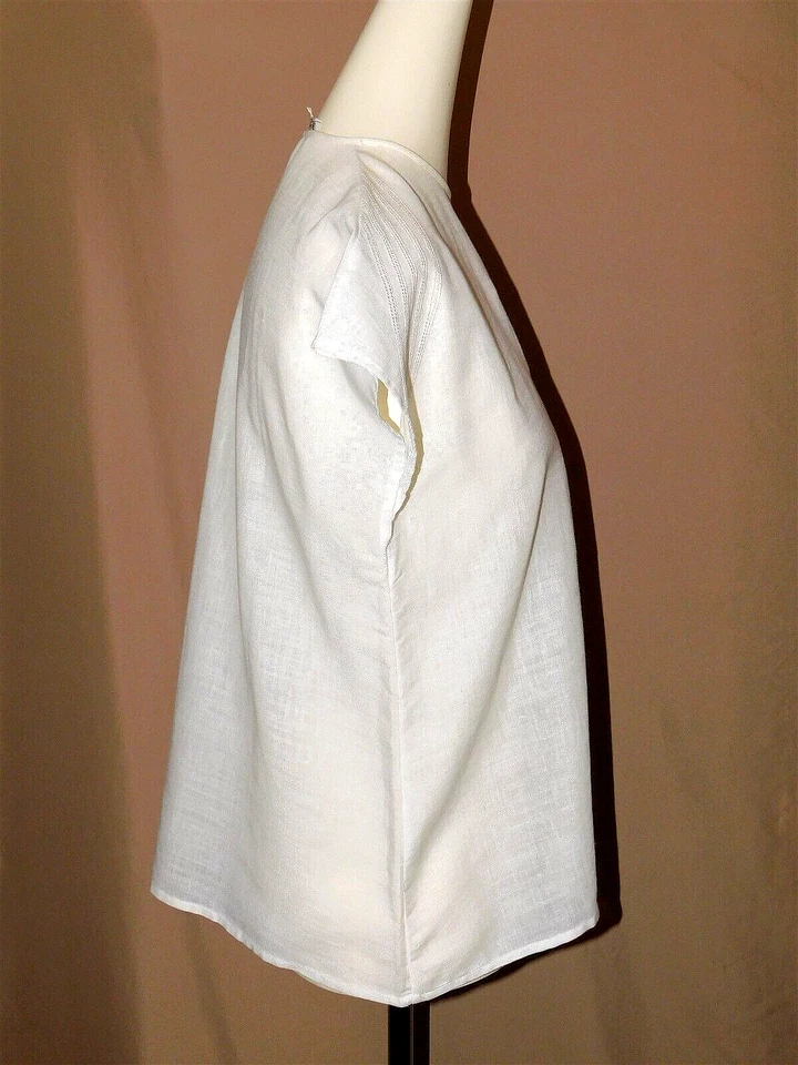 Blusa Camisa Blanca De Colección EMILIO PUCCI Botón Acento Hombro Talla 10 Foto 3 de 4