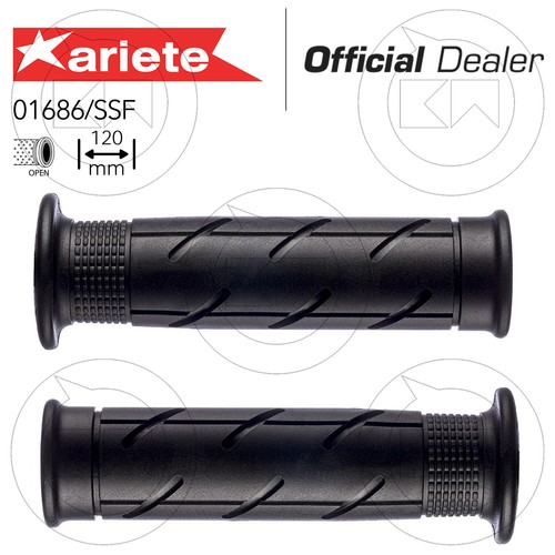 Pair Of Perforated Grips 120Mm Black Ariete Super Soft Grips Honda Cbr 1000 Rr - Picture 2 of 3