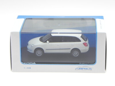 Skoda Fabia 2 Combi 2010 New Logo white diecast model car Abrex 1