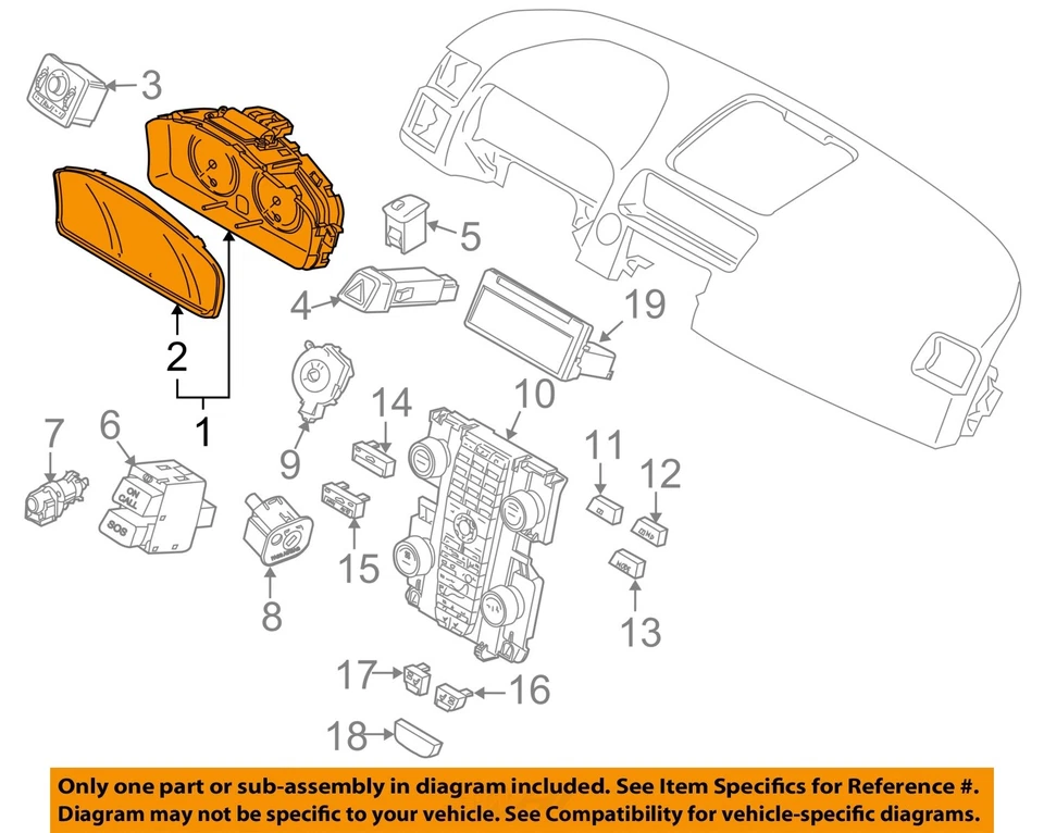 Medidor de velocímetro usado se adapta a: Volvo Serie 70 2011 clúster solo C70 MPH ID 360009 Foto 3 de 4