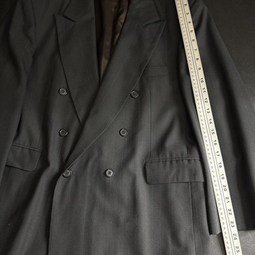 Towncraft Vtg Men's 42S Black Gray Two-Piece Suit 34W Pants Double Breast Stripe - Picture 8 of 14