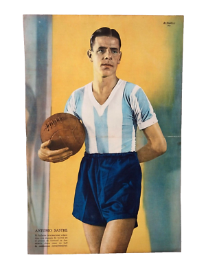 Antonio Sastre Argentina Football Team Poster 1937 Rare with 1st