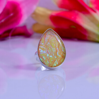 Fine Australian Triplet Opal Gemstone 925 Sterling Silver Handmade Ring All Size