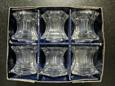Royal Limited Set of 6 Candle Holders 24% Full Lead Crystal 2'' - Made in Czech