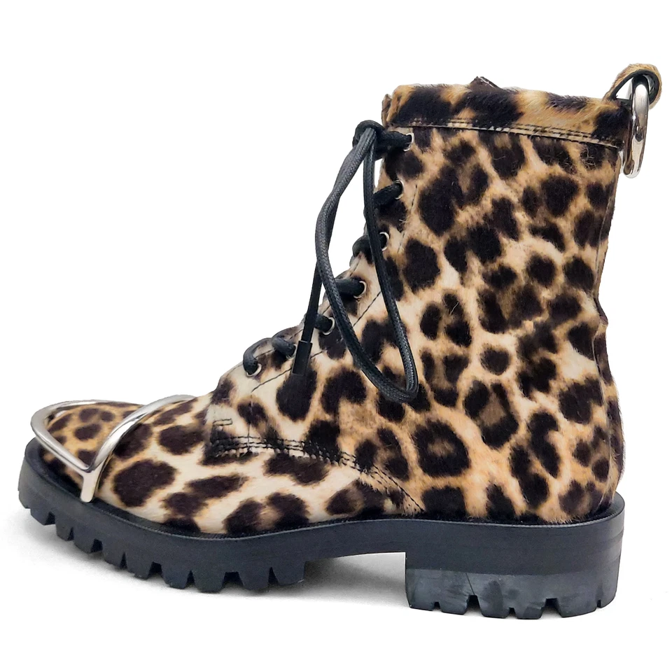 Botas de combate Alexander Wang Lyndon para mujer con estampado de leopardo 6 EE. UU. (0102) Foto 2 de 4