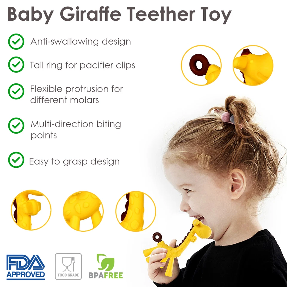 BabyGoods Teething Toys Set - Mittens, Banana Brush and Giraffe Teether - Image 3 of 4