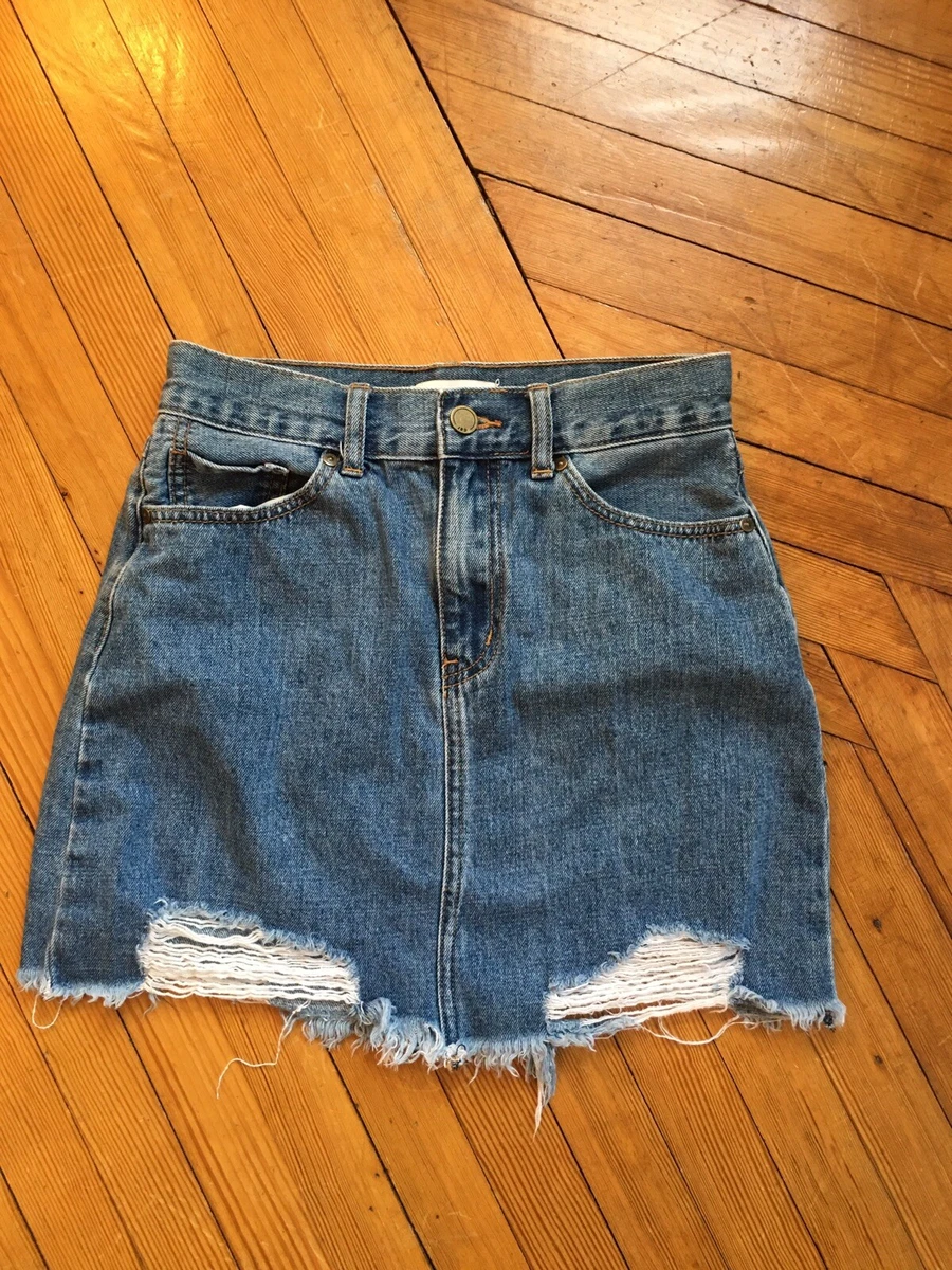 Distressed denim skirt clearance xs