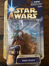 2002 STAR WARS AAYLA SECURA GEONOSIS BATTLE Figure Unopened