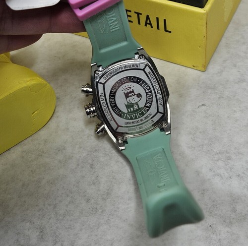 Invicta Puppy Edition Very Rare 36mm Woman's Watch 36968 Pink & Teal Blue w Box - Picture 8 of 9
