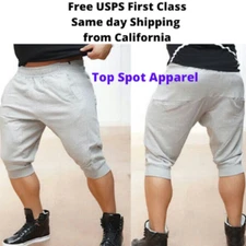 Men's Shorts Baggy Joggers Casual Short Loose Gym Capris Slacks Pants Streetwear