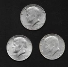 (3) 1968 D Kennedy Silver Half Dollar 50 Cents US Coin Coins