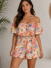 ROXY Coral Floral Multicolor Romper S