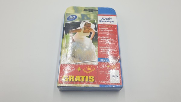 Avery Zweckform Premium Inkjet Fotopapier 10X15 Cm, 250 G, Seidenmatt 80 Blatt-image