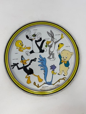 Warner Bros 1974 Looney Tunes Metal Tray 13in Vintage Used