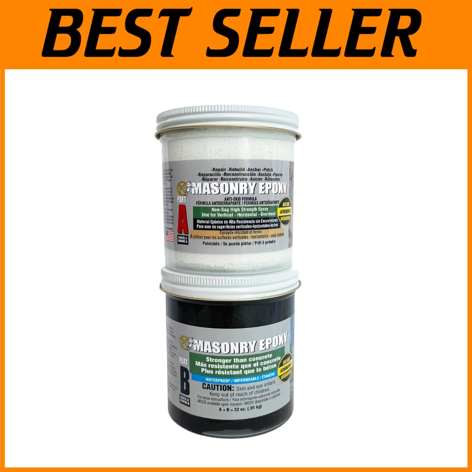 PC-Masonry 32oz Two-Part Epoxy Adhesive Paste for Durable Masonry Repair