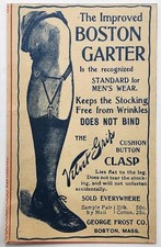 1899 Boston Garter George Frost Co. Victorian Original Print Ad Boston MA  4"