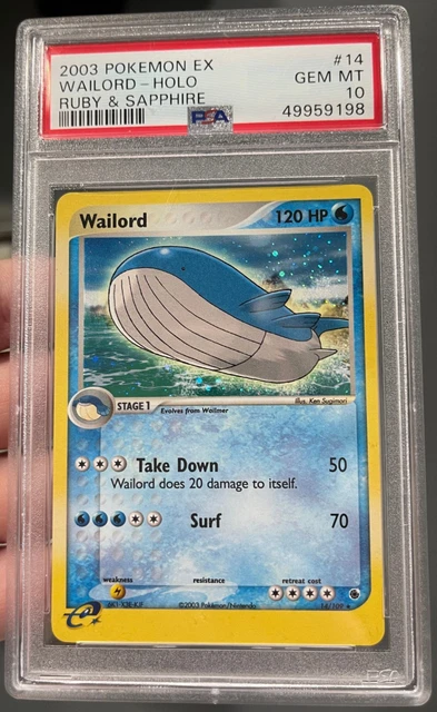 2003 Pokemon EX Ruby & Sapphire Wailord Holo #14 PSA 10 GEM MINT 