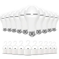 Lots LED Rechargeable Emergency Light Bulb 60W Equivalent 1200mAh Battery Backup