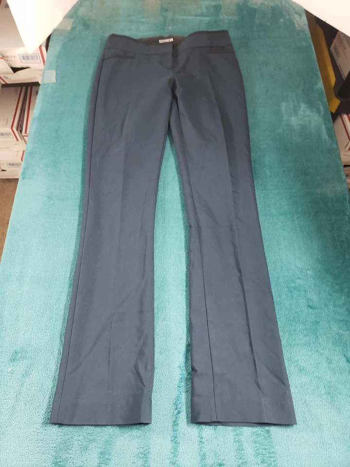 Express Dress Pants Size 00 Womens Green Stretch Mid Rise Columnist Bootcut - Image 2 of 4