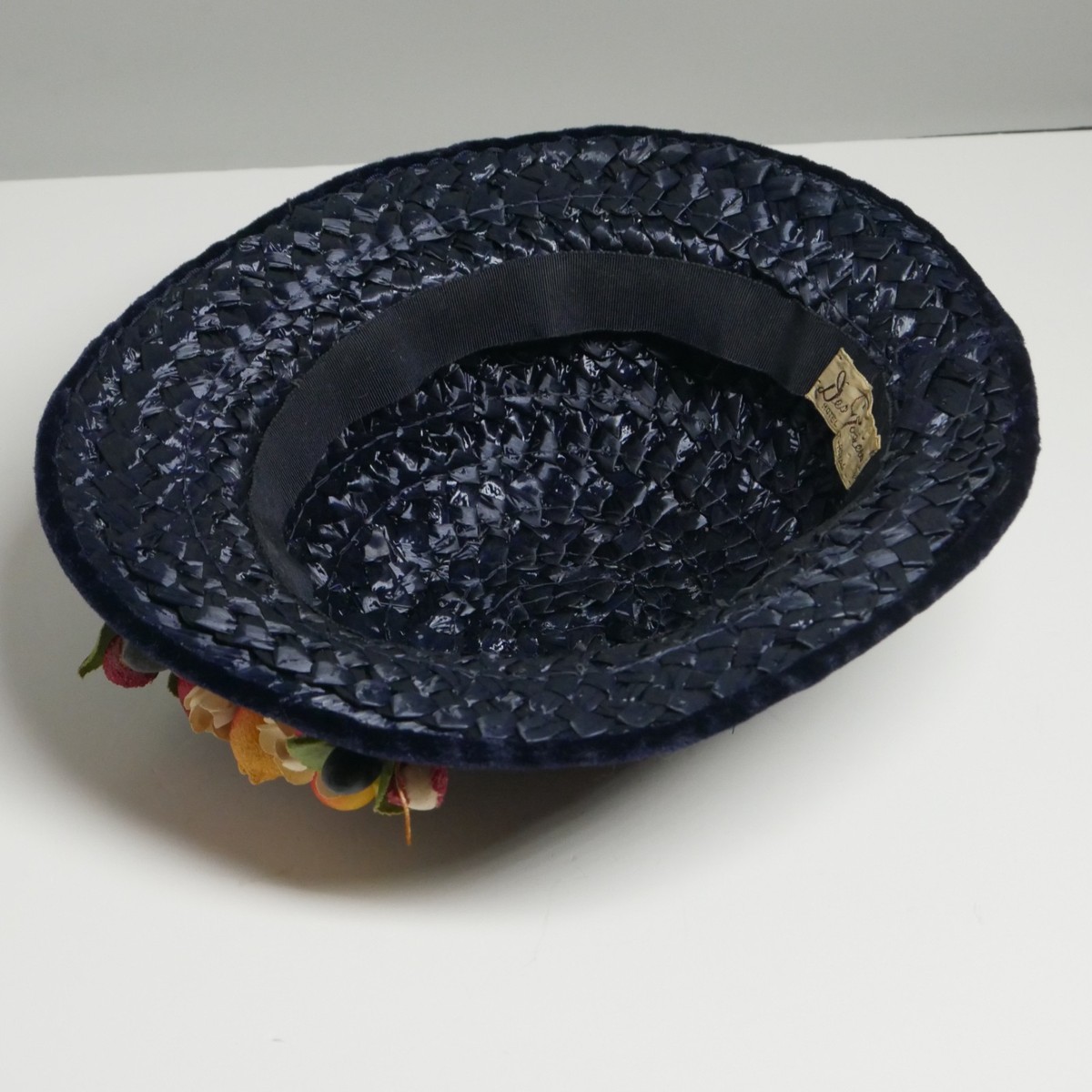 VTG Straw Hat Fake Fruit Berries Velvet 50s Summer Des Rosiers Hotel Mon Royal View 3