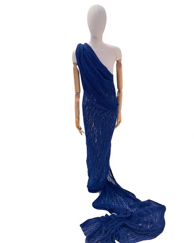 Indigo Blue Unique Natural Fabrics: Sheer, Textured Cotton Linen By 2 Meters. - Picture 3 of 14