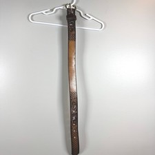 Kids Brown Full Grain Cowhide Leather Belt Western Deer Embossed Cowboy Rodeo