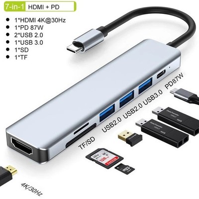 USB C Hub 5 in 1 4K HDMI PD Fast Charge USB 3.0 Dock for MacBook Samsung