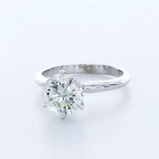 Solitaire Engagement Ring 14K Gold Classic 1.61 CT Round Lab-Grown Diamond I VS1