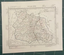 carte geo. ancienne 1832 département de la PUY DE DOME