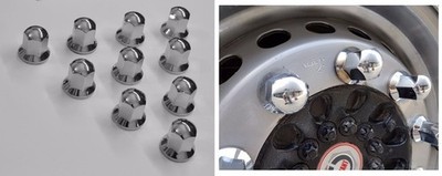 #25x 33mm Chrom Plastik Radmutterbolzen Kappen für Iveco Scania Mann Volvo Ford