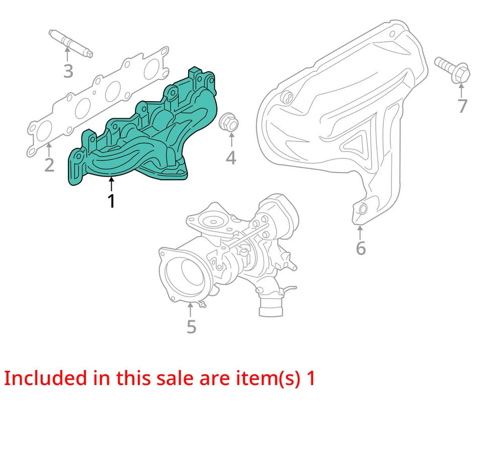2013-2016 Ford Escape Turbocharger Exhaust Manifold With Turbo Charger XSK0X - Image 3 of 4