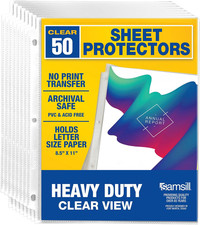 Heavy Duty Sheet Protectors for 3 Ring Binders, 8.5 X 11 Clear Page Protectors,