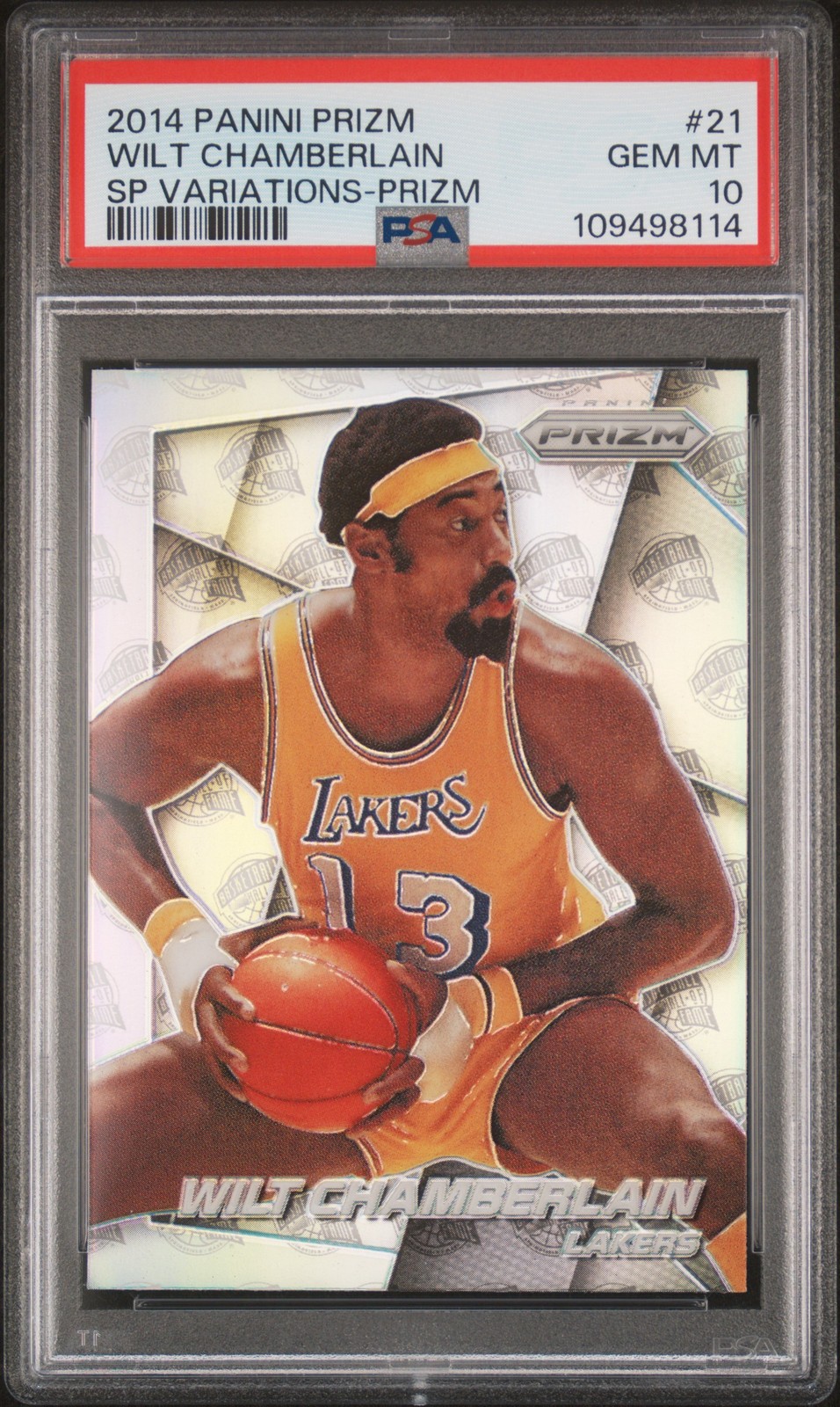 2014 PANINI PRIZM SP VARIATIONS PRIZM #21 WILT CHAMBERLAIN PSA 10