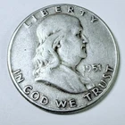 1951 Franklin Silver Half Dollar-90%  Silver- Circulated Coin #7753