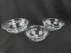 3 Pyrex Colonial Mist Nesting Mixing Bowls #322 #323 #325 Clear