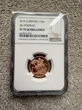 2015 Gold Sovereign PF70 Ultra Cameo NGC 5th Portrait Perfect Proof