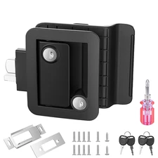 RV Paddle Entry Door Lock Latch Handle Knob Deadbolt Cargo Trailer w/ Unique Key