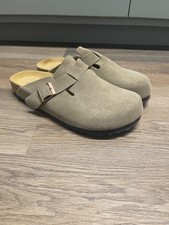 Birkenstock Boston Unisex Taupe Suede Slip-On Clog Shoes EU 40/Us L9/M7