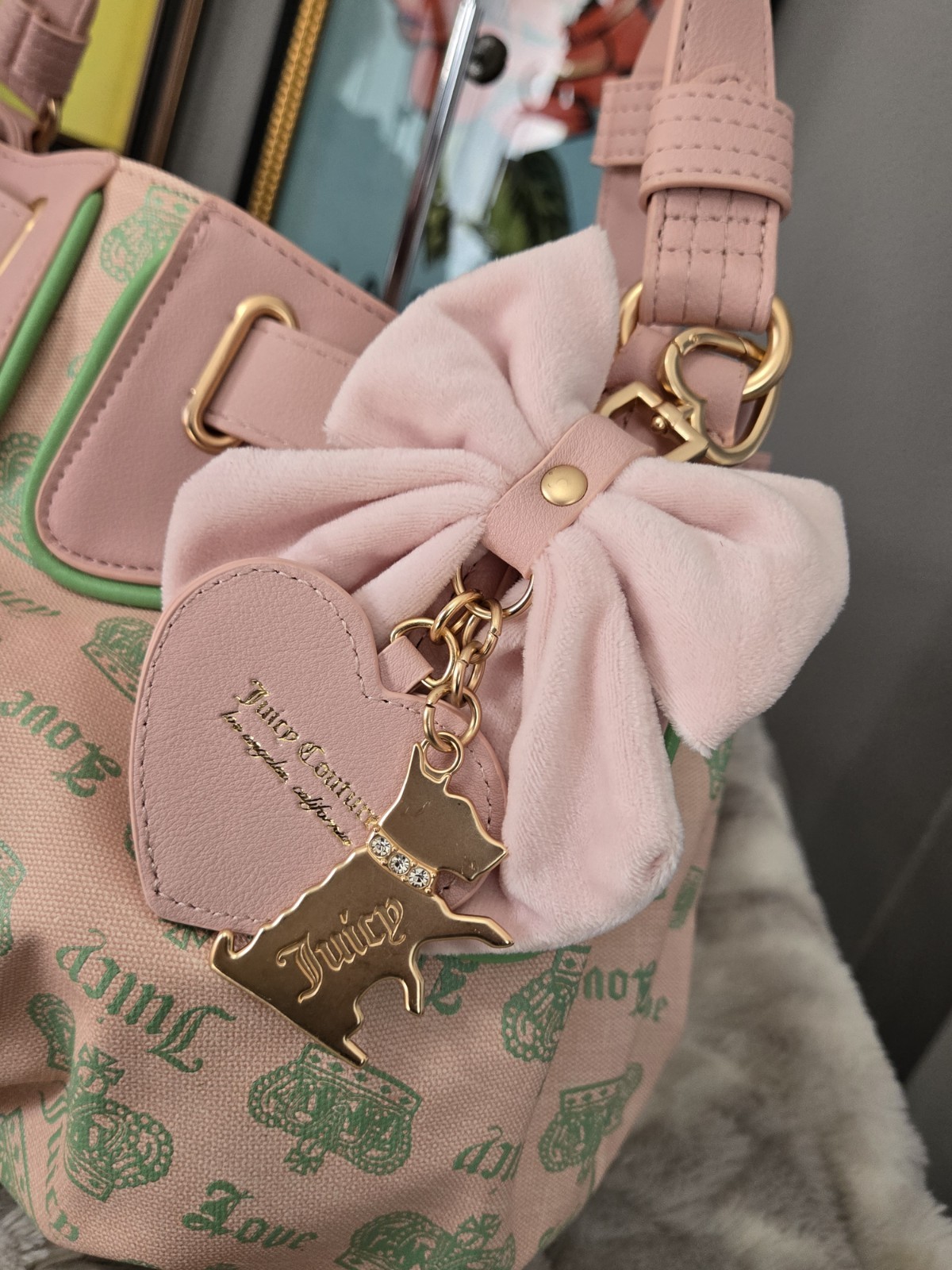 New Viral Juicy Couture Fan Club Satchel Pink Diamond Retro image 5