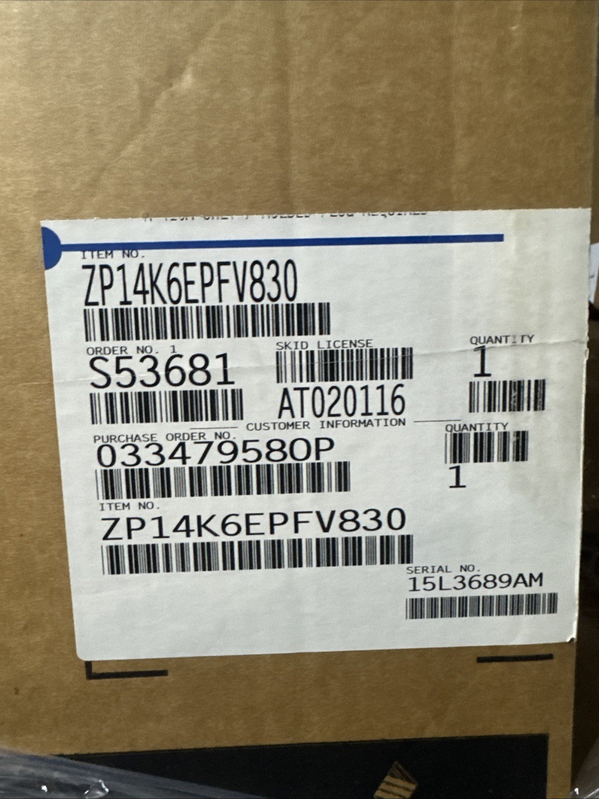 *Read* Copeland ZP14K6E-PFV-830 14,650 BTU Scroll Compressor 208/230V 1PH